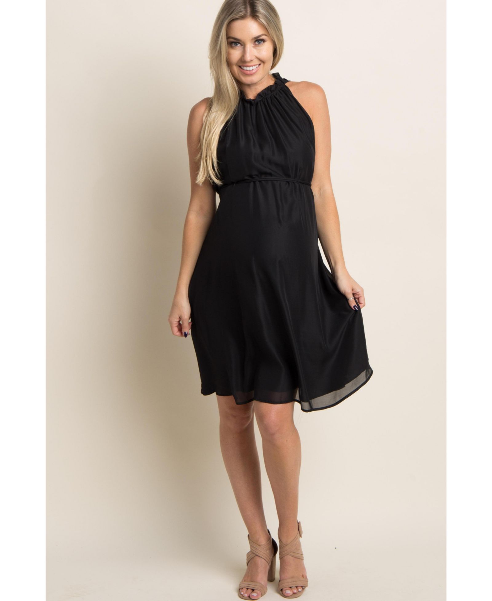 Pinkblush Women's Chiffon High Neck Dress