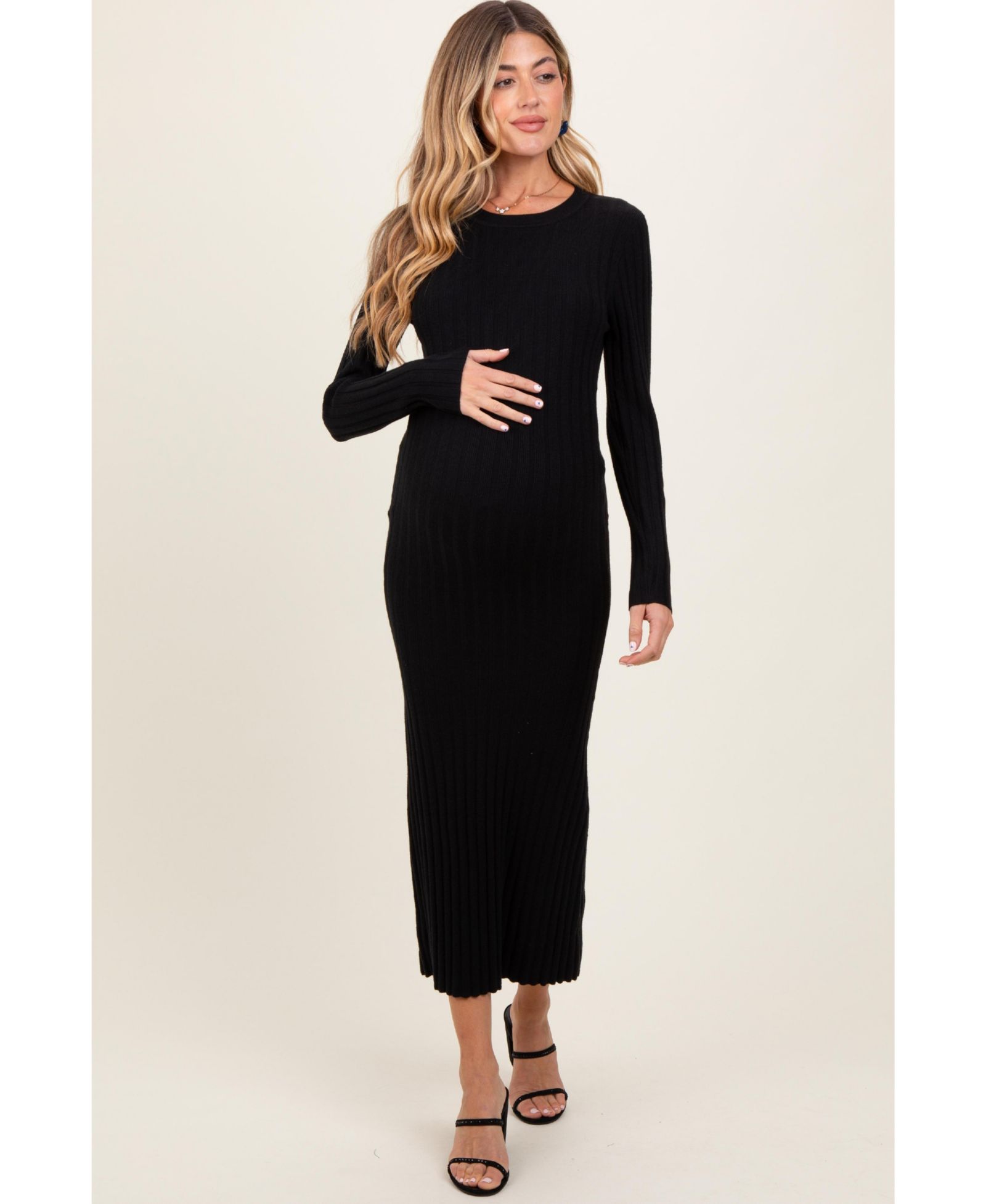 Женское облегающее миди-платье Pinkblush Ribbed Knit Fitted Sweater Dress