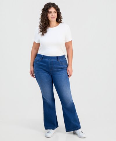 Женские джинсы Style & Co Plus Size Pull-On Shaping High-Rise Bootcut
