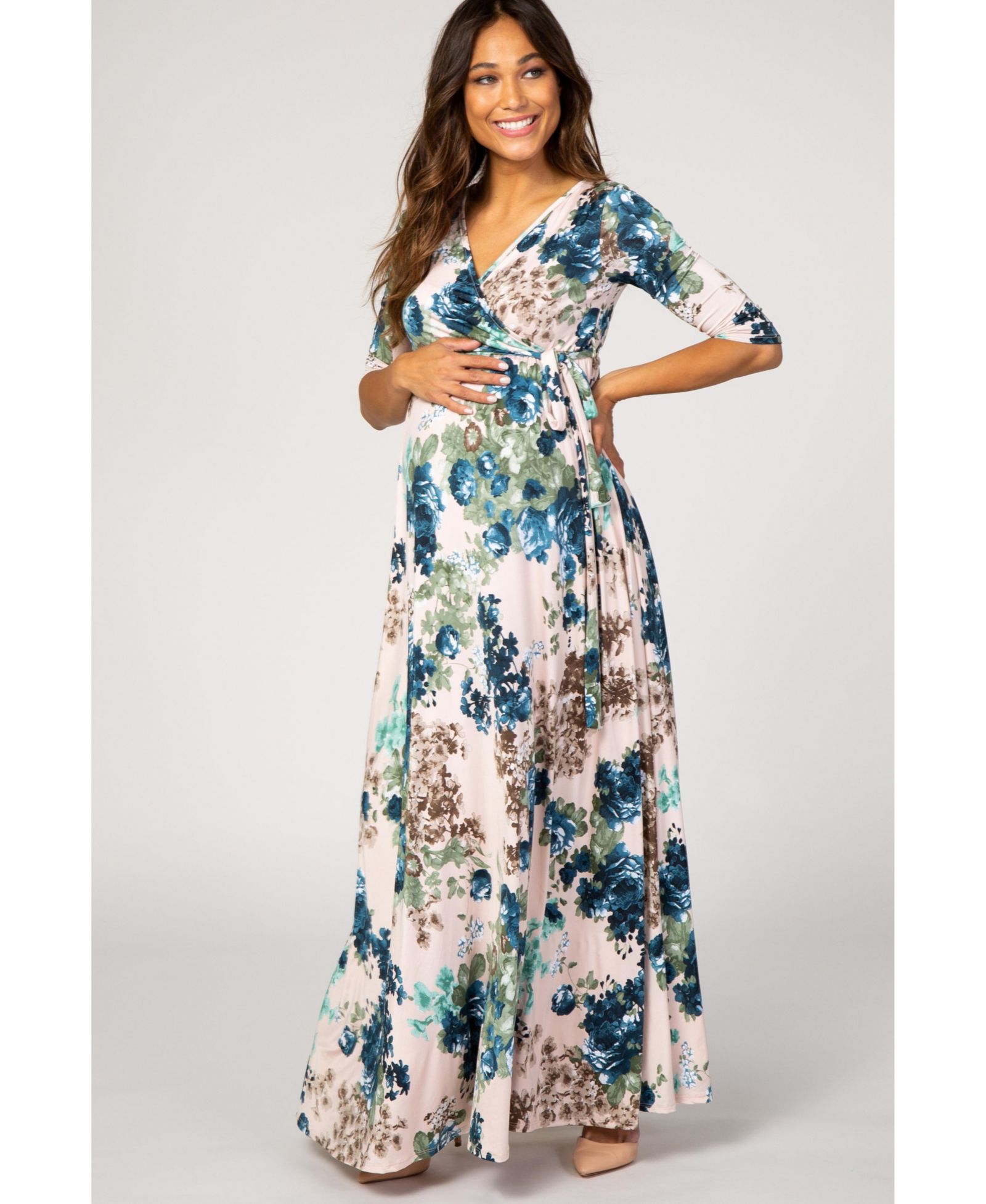 Женское розовое цветочное платье Pinkblush Sash Tie Maternity/Nursing