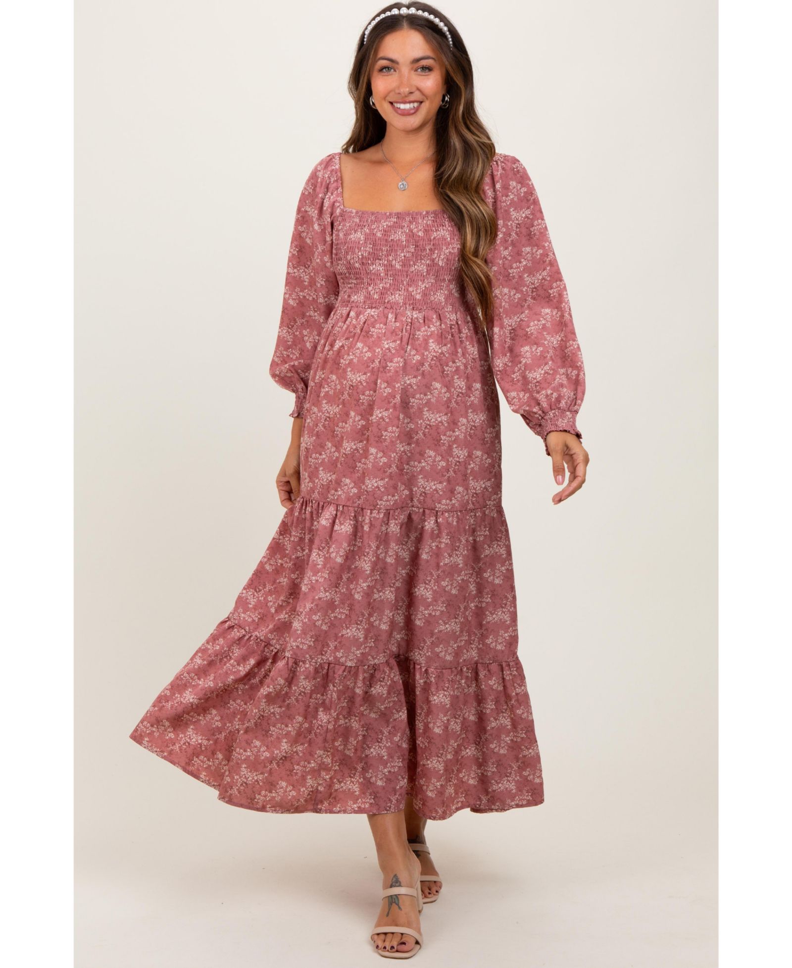 Pinkblush Женское платье Maxi с цветочным принтом и Square Neck