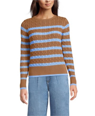 Lands' End Women's Drifter Modern Cable Crew Sweater