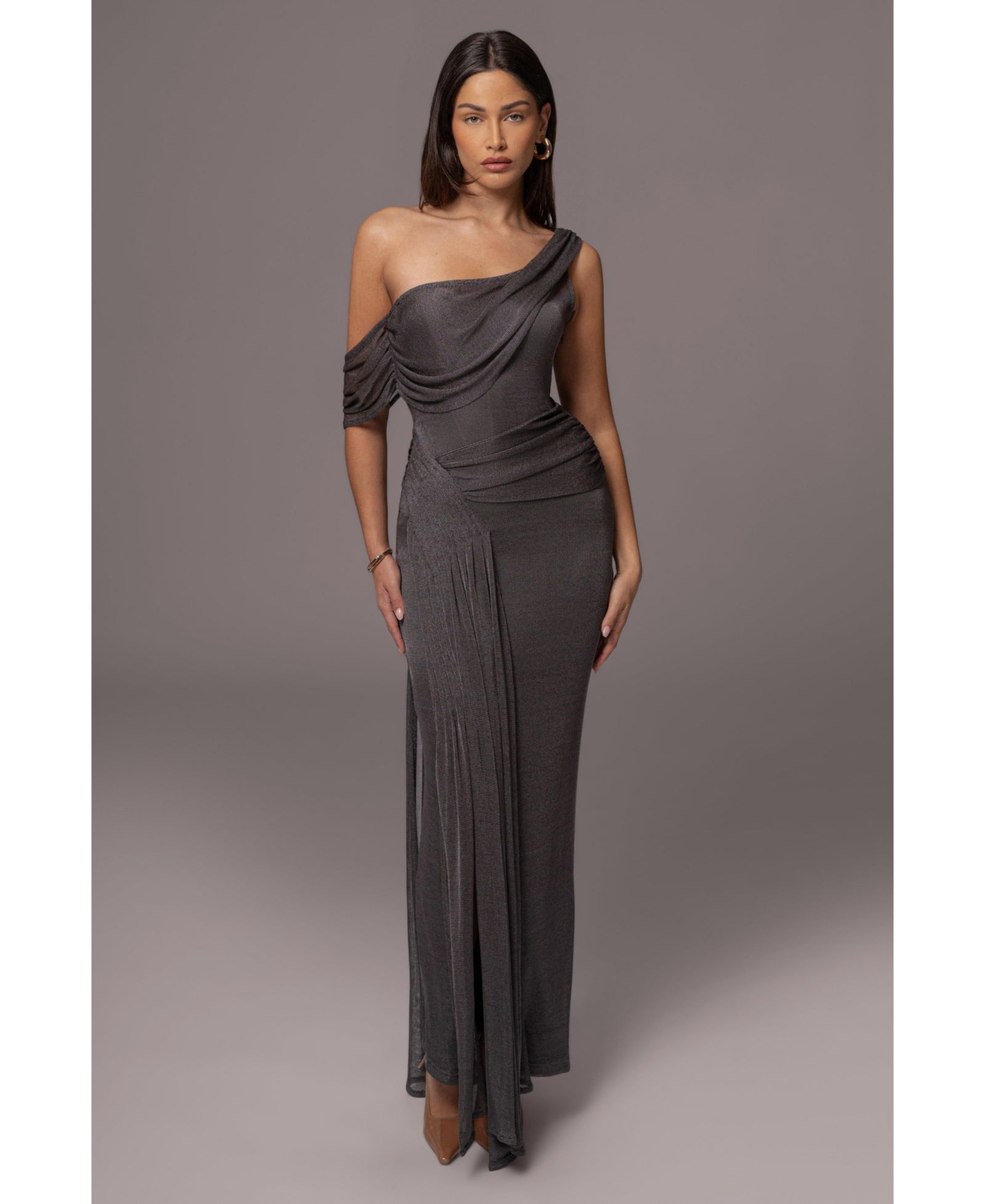 Женское платье JLUXLABEL Draped Metallic Maxi