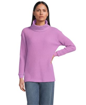 Lands' End Women's Long Sleeve Waffle Cowl Neck Tunic
