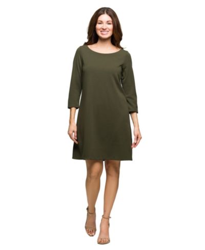 24seven Comfort Apparel Женское платье А-силуэта длиной до колена
