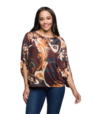 Женский топ 24seven Comfort Apparel Brown Paisley Print