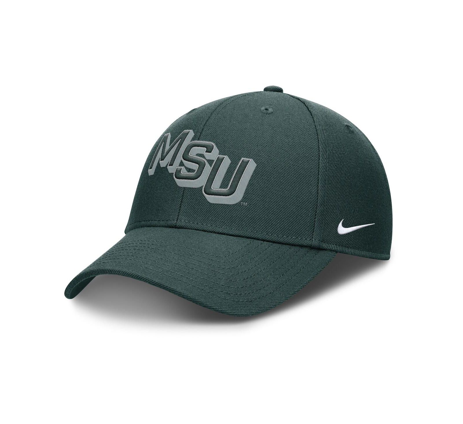 Nike Men's Green Michigan State Spartans Slanted Primetime Rise Performance Adjustable Hat