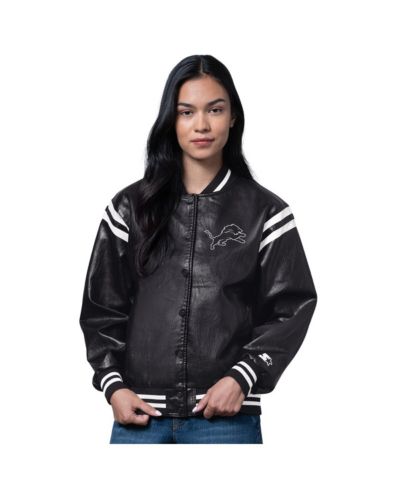 Starter Women's Black Detroit Lions High Heat Varsity Jacket