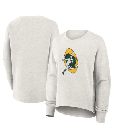Женская толстовка Fanatics Heather Gray Green Bay Packers Oversized Hometown Pullover