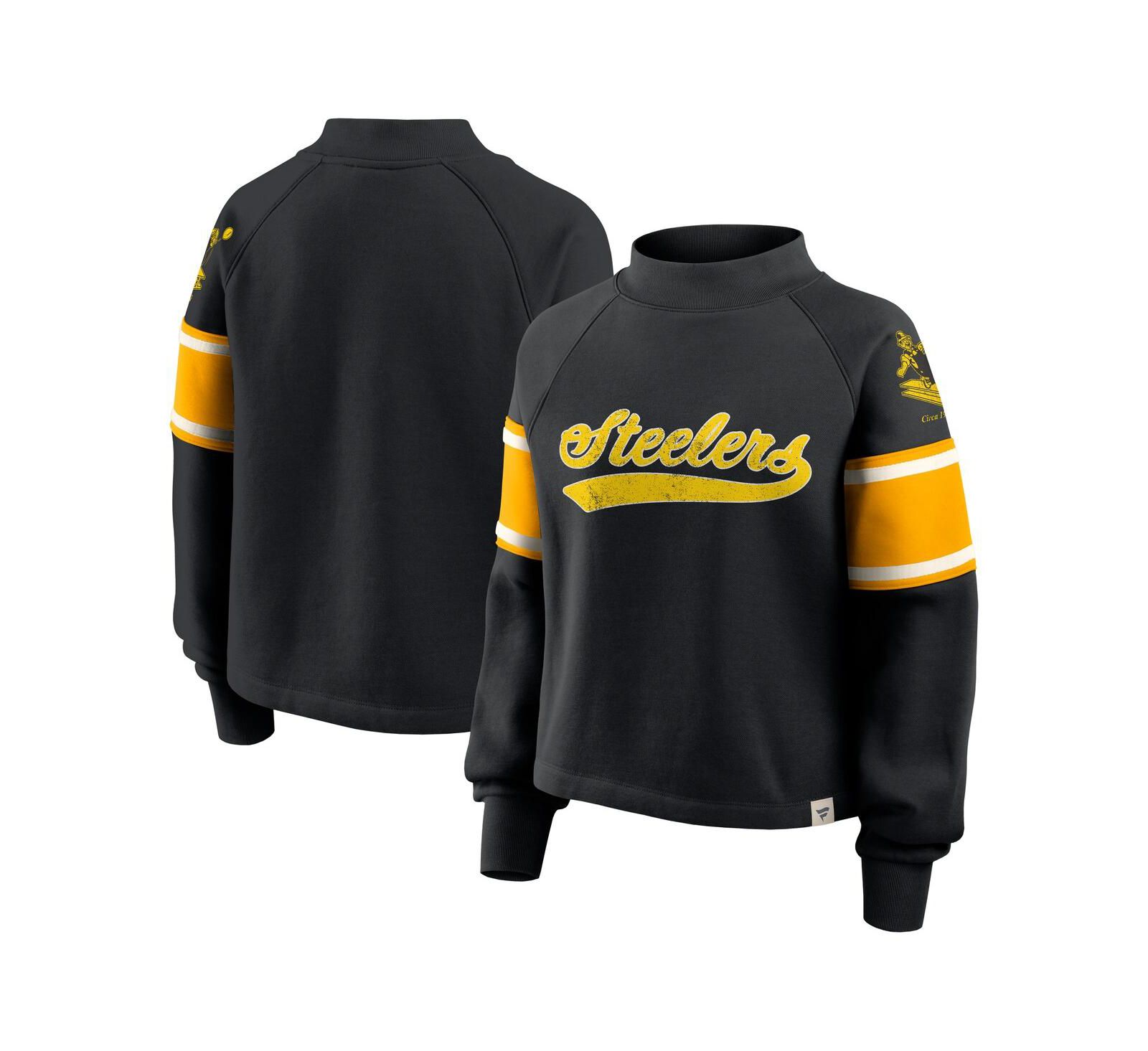 Fanatics Женское худи с капюшоном Pittsburgh Steelers Oversized Hometown Toss Sweep Mock Neck