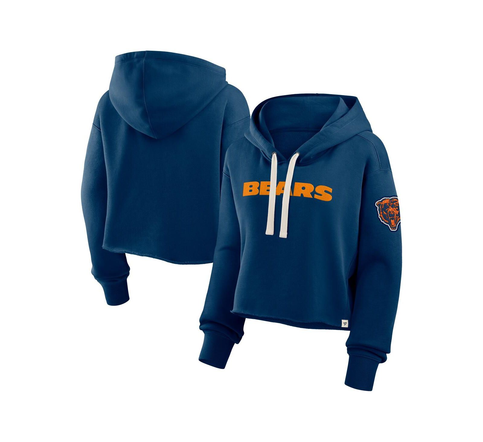 Fanatics Женский укороченный худи оверсайз Chicago Bears Navy