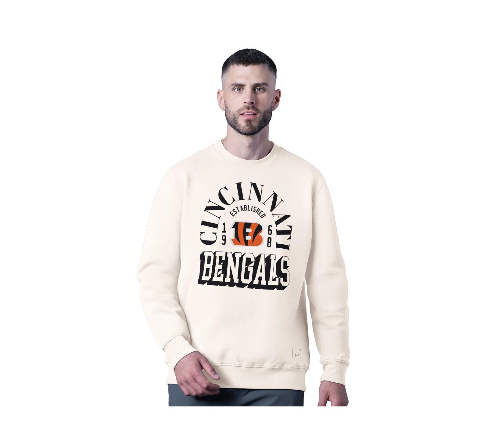 Мужское свитшот MSX by Michael Strahan White Cincinnati Bengals Whiteout Tri-Blend