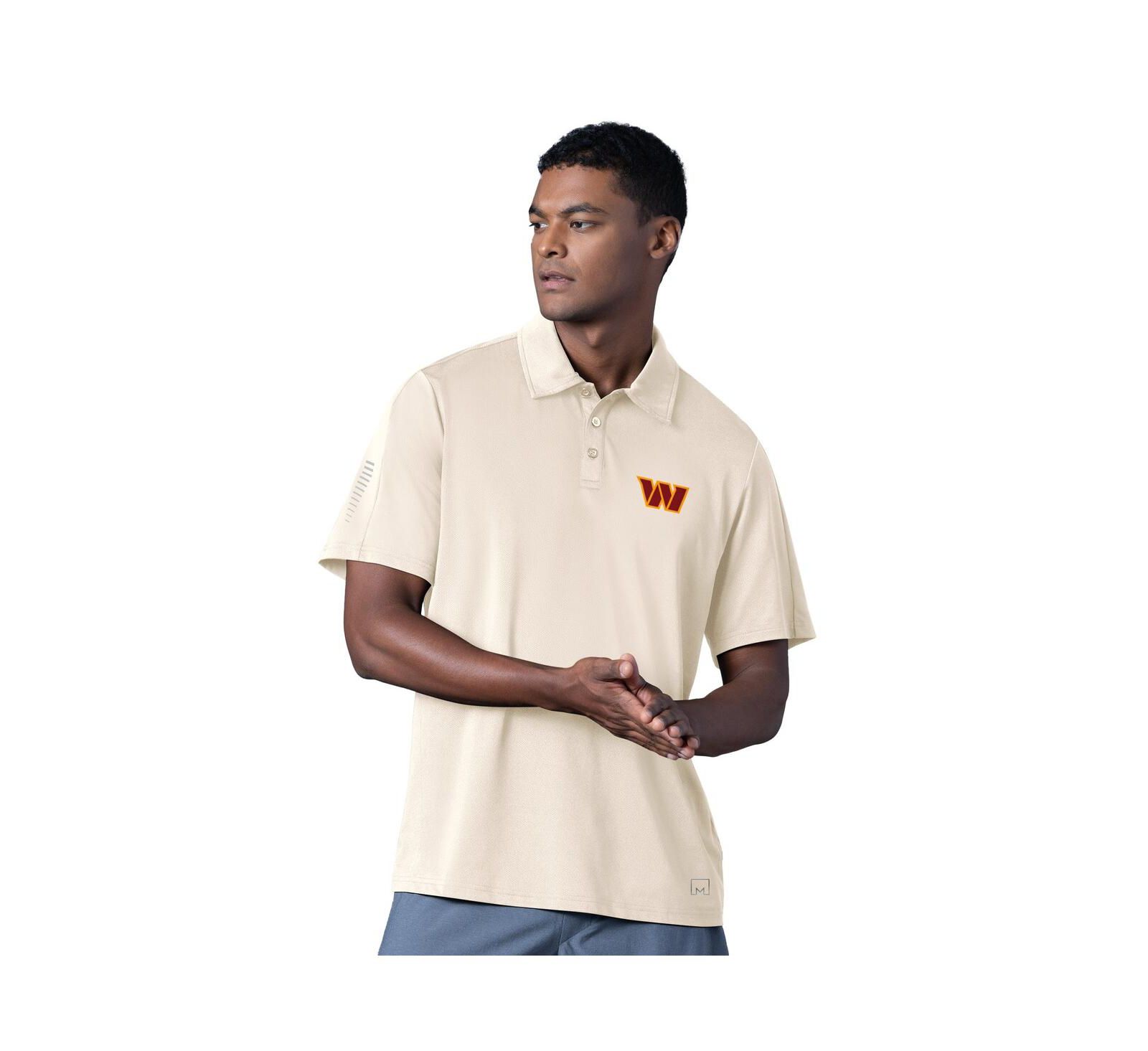 MSX by Michael Strahan Men's Cream Washington Commanders Tournament Polo Shirt