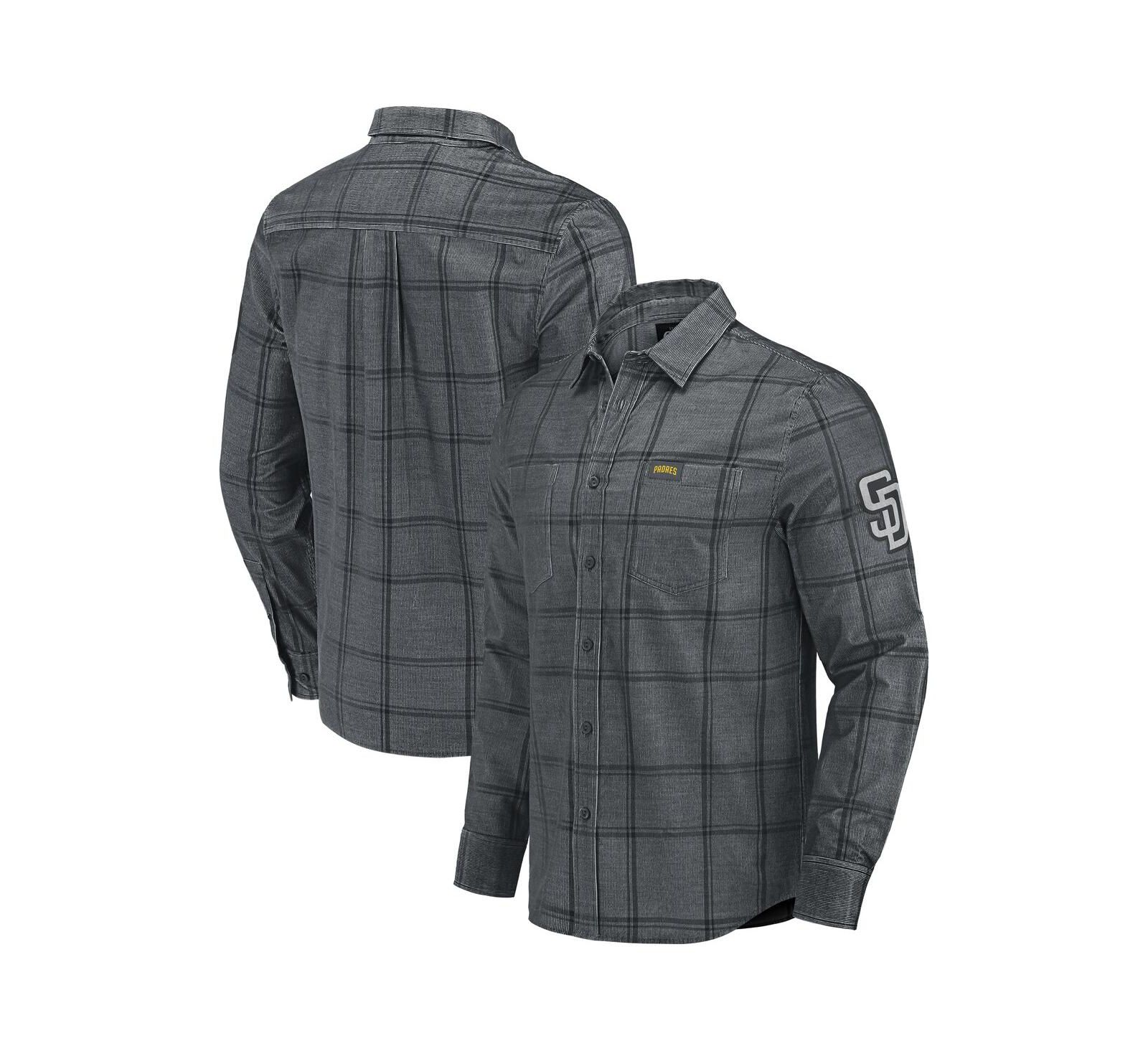 Мужская рубашка Fanatics Darius Rucker Collection San Diego Padres Corduroy Plaid Button Up, Gray