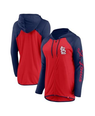 Fanatics Women's Red/Navy St. Louis Cardinals Script Sleeve Full-Zip Hoodie