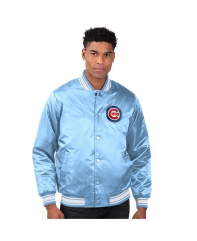 Мужская атласная куртка Starter Light Blue Chicago Cubs Locker Room Full-Snap Varsity