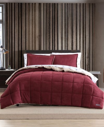 Eddie Bauer Sherwood Reversible Micro-suede Sherpa Comforter Set, Twin