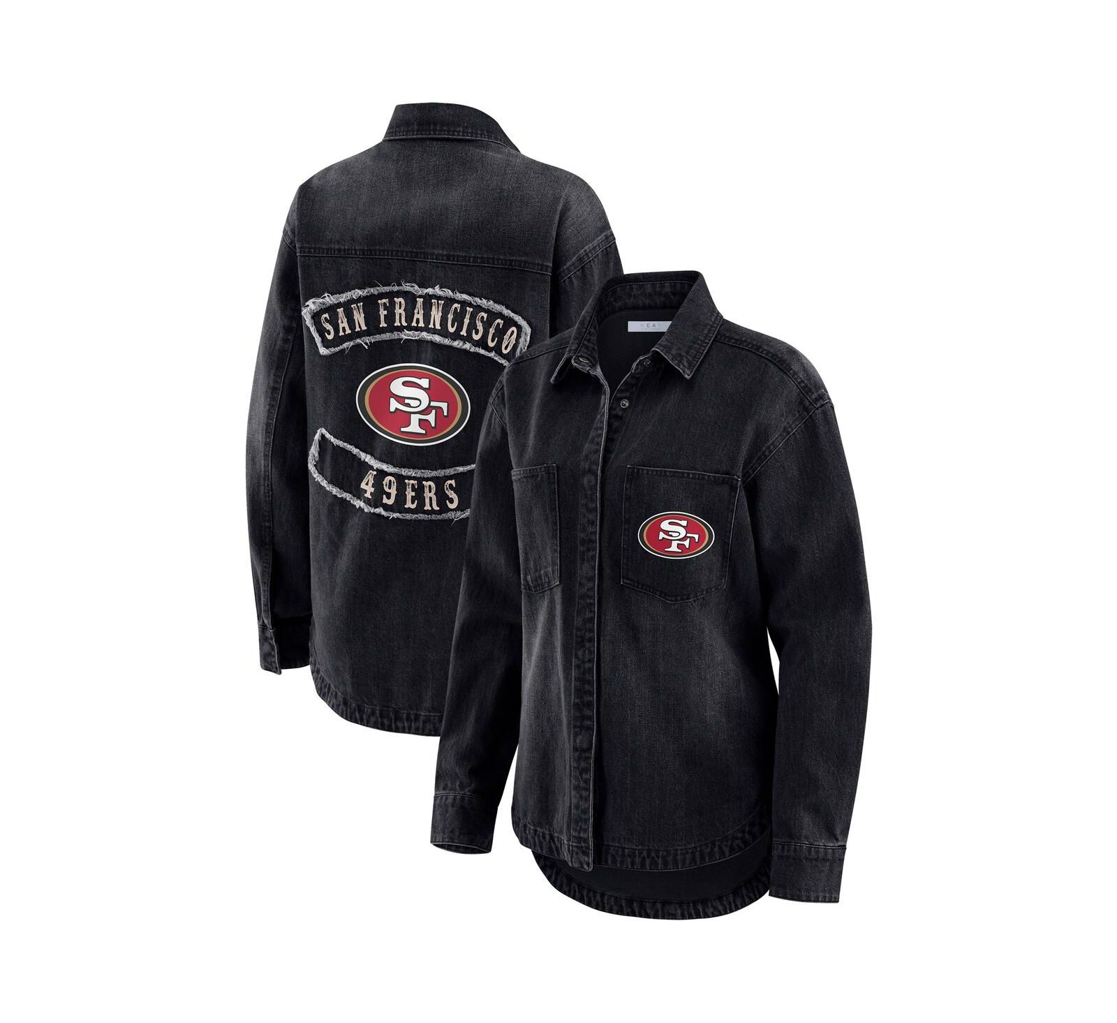 Женская джинсовая рубашка-шэкет WEAR by Erin Andrews San Francisco 49ers