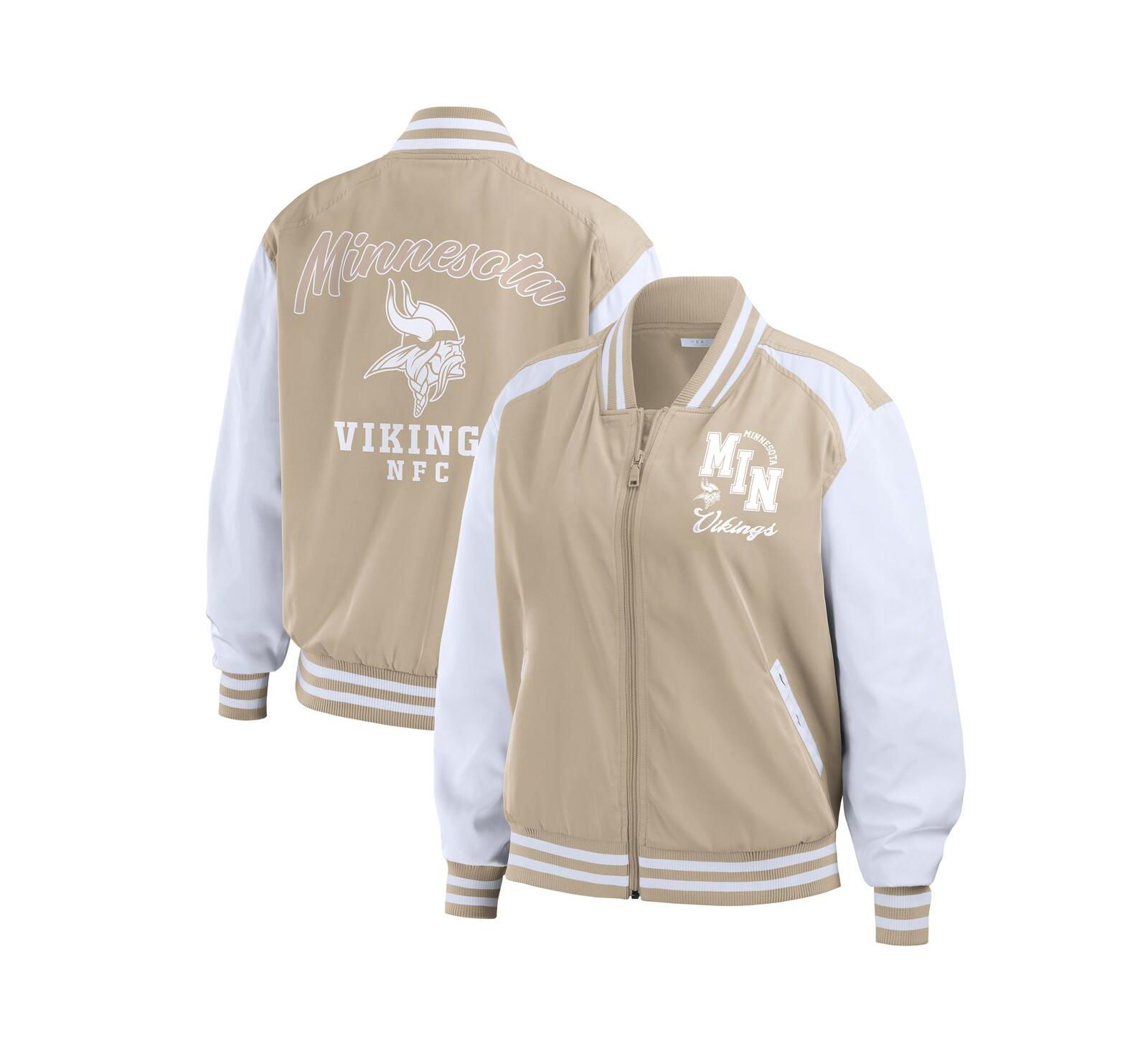 WEAR by Erin Andrews Женская бомбер-куртка Minnesota Vikings Tonal Full-Zip, цвет Tan