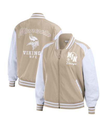 WEAR by Erin Andrews Женская бомбер-куртка Minnesota Vikings Tonal Full-Zip, цвет Tan