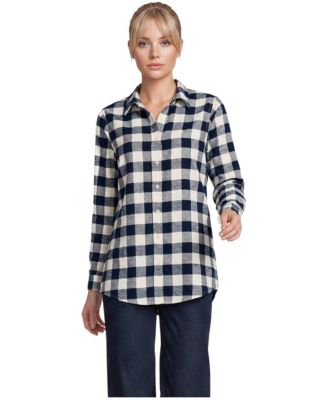 Ivory latte/navy buffalo plaid