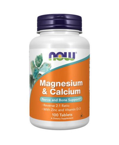 NOW Foods Magnesium & Calcium ,100 Tabs