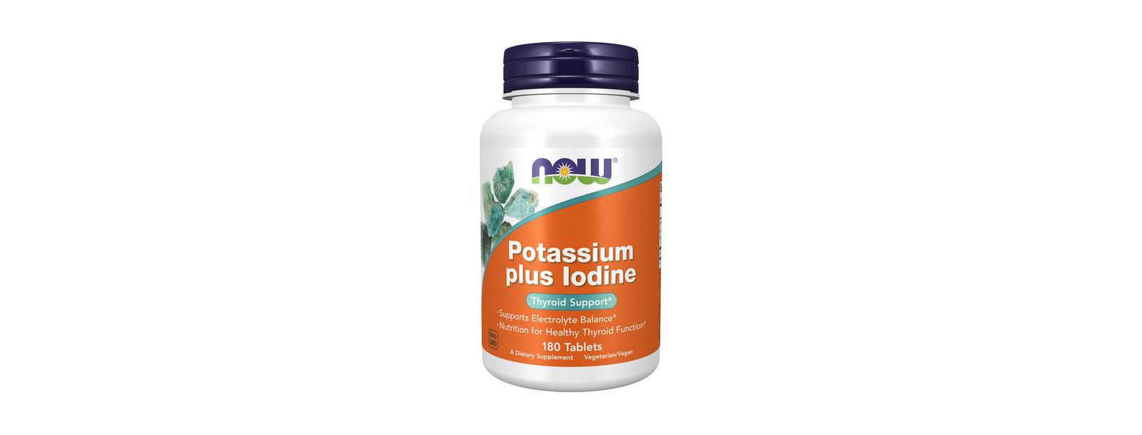 NOW Foods POTASSIUM PLUS IODINE, 180 Tabs