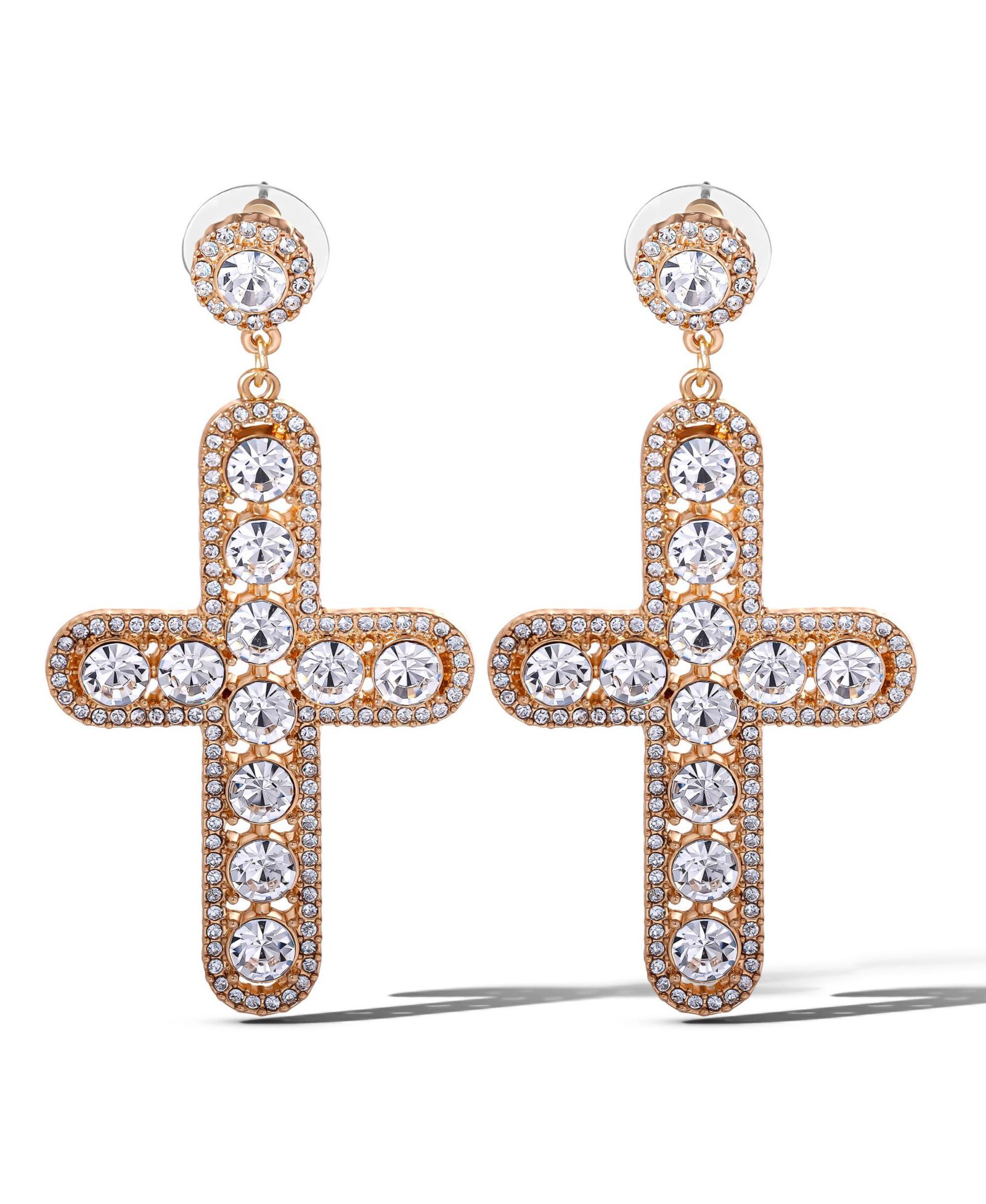 Серьги Jessica Simpson Crystal Cross Drop
