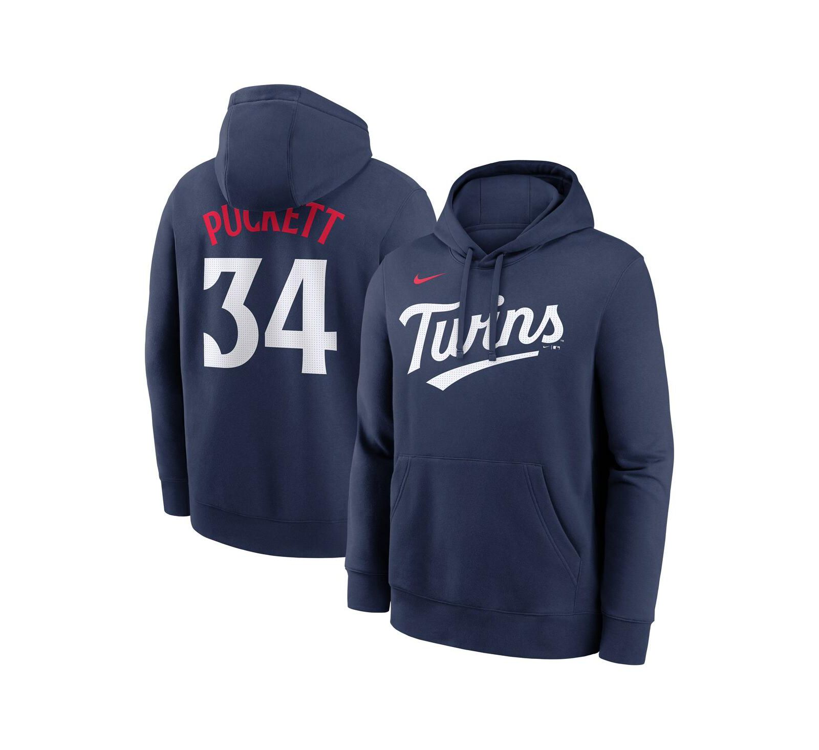 Nike Men's Kirby Puckett Navy Minnesota Twins Player Name & Number Club Pullover Hoodie