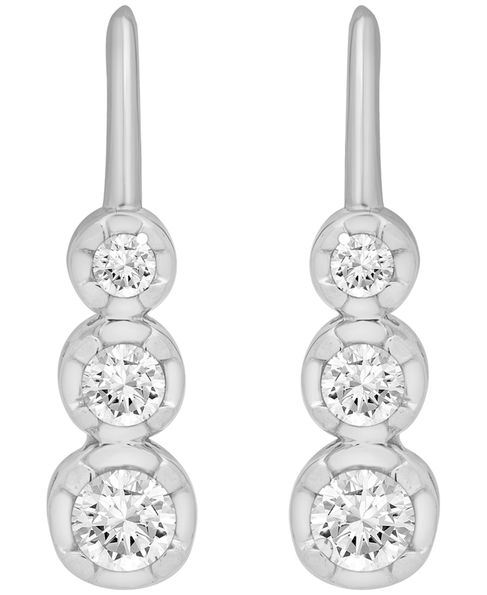 Macy's Diamond Drop Earrings (1/4 ct. t.w.) in Sterling Silver