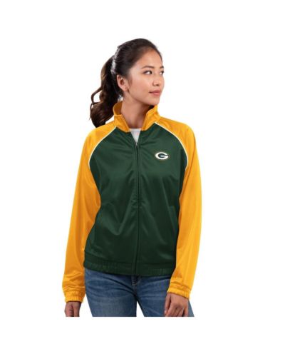 Женская спортивная куртка G-III 4Her by Carl Banks Green Green Bay Packers Replay Full-Zip Track Jacket