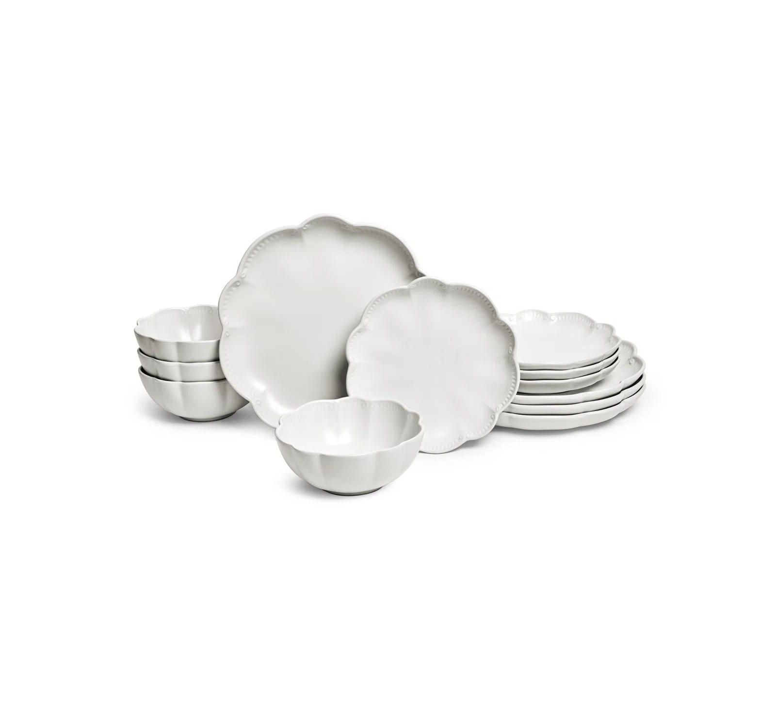 Sango Bethany White 12-Pc. Dinnerware Set, Service For 4
