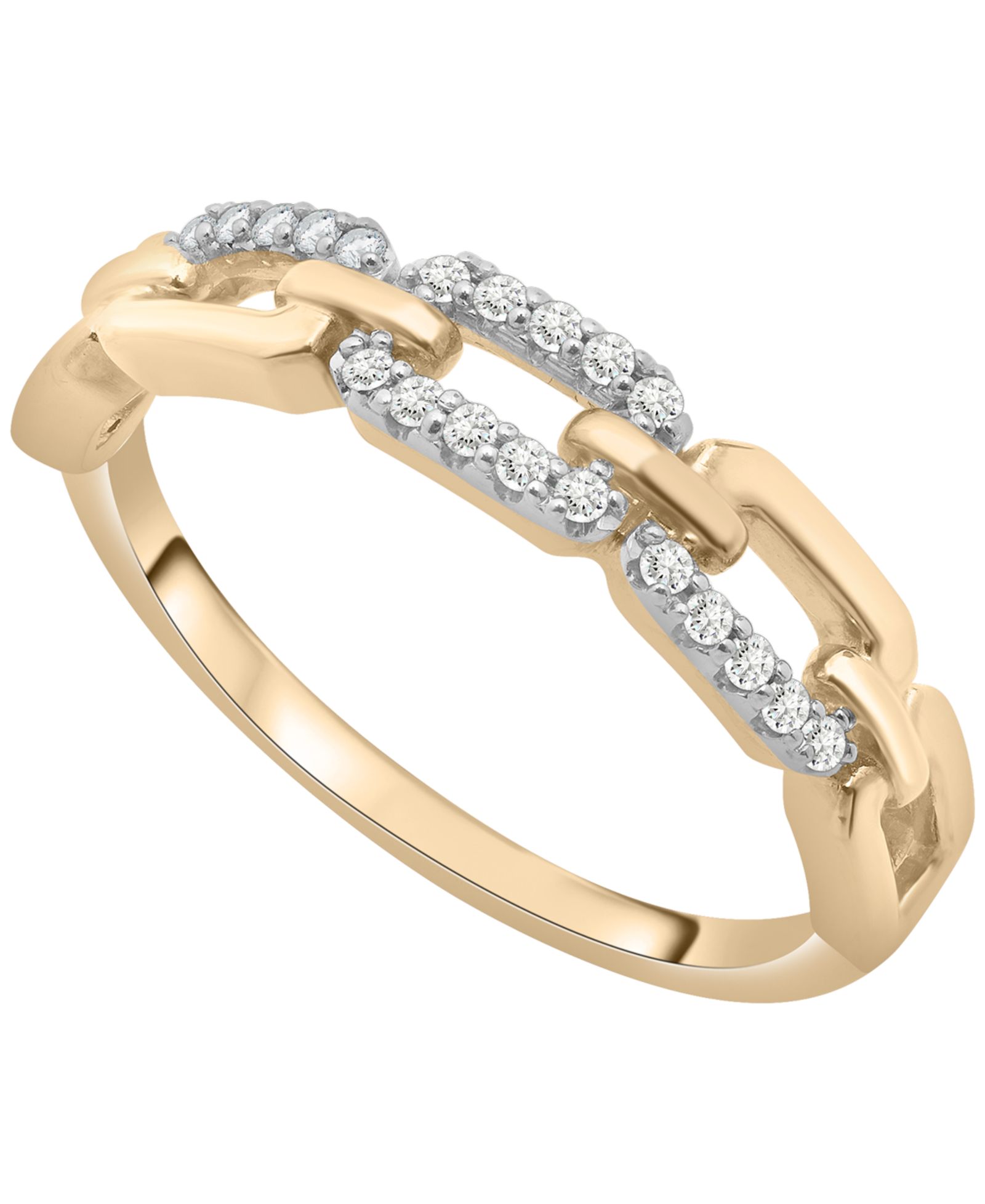Wrapped Diamond Linked Ring (1/10 ct. t.w.) in 10K Yellow Gold, Created for Macy's