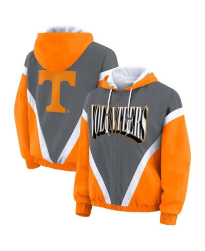 WEAR by Erin Andrews Women's Tennessee Orange/Gray Tennessee Volunteers Color Block Full-Zip Hoodie Windbreaker Jacket