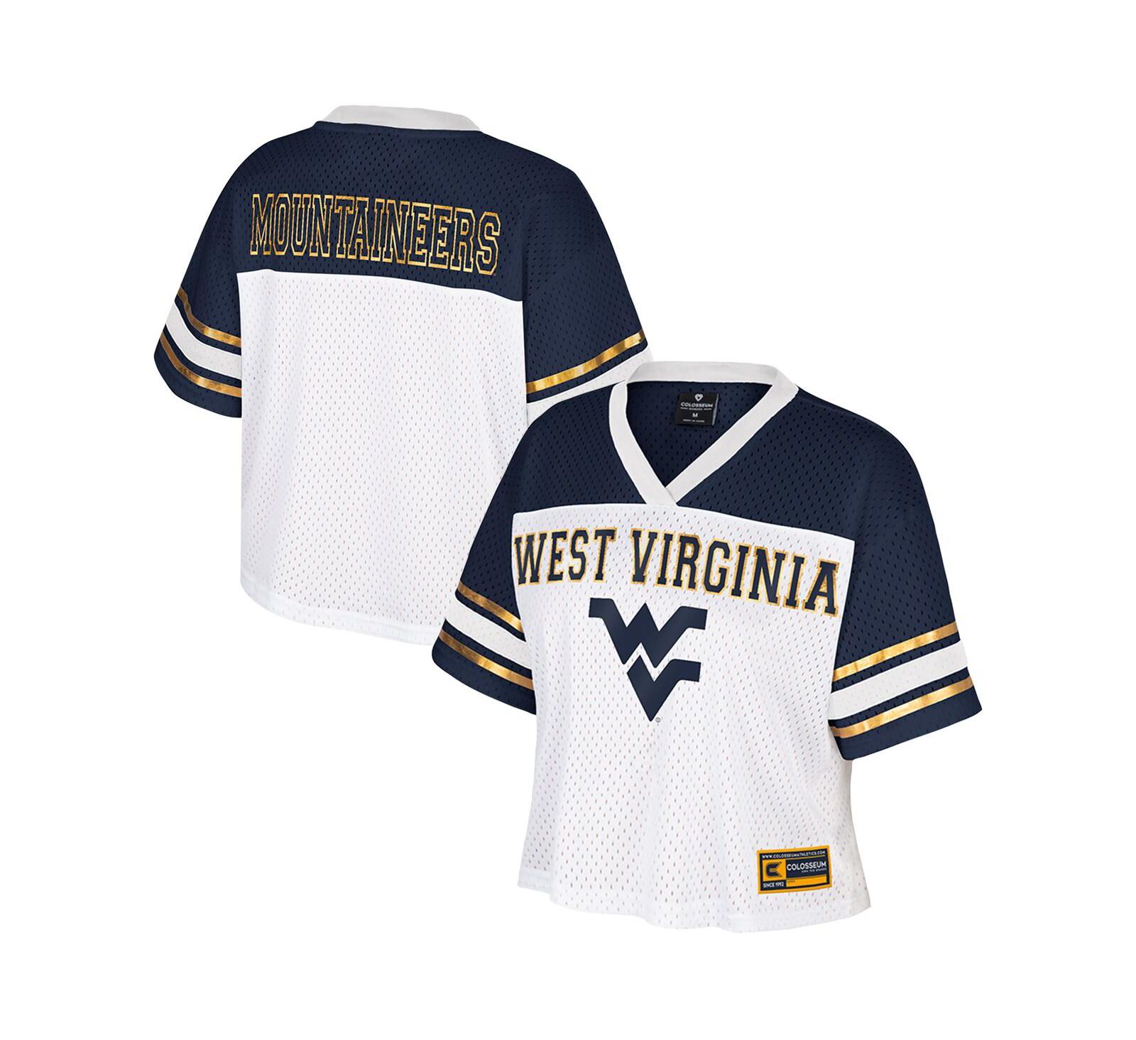 Женская джерси Colosseum White West Virginia Mountaineers Treasure Cropped