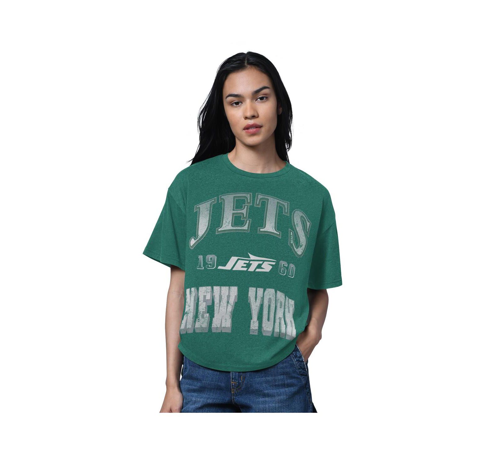 Starter Женская оверсайз футболка New York Jets Heather Green Hall of Fame