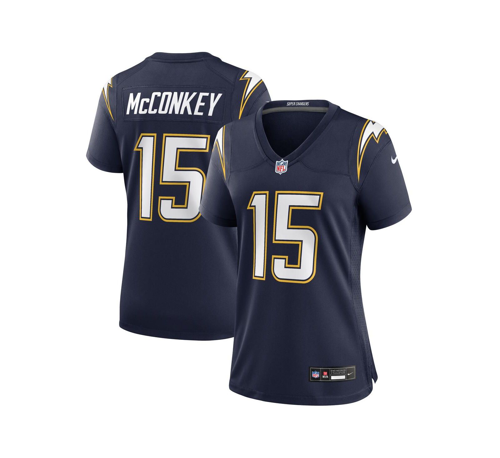Джерси Nike Women's Ladd McConkey Navy Los Angeles Chargers Alternate Super Chargers Game