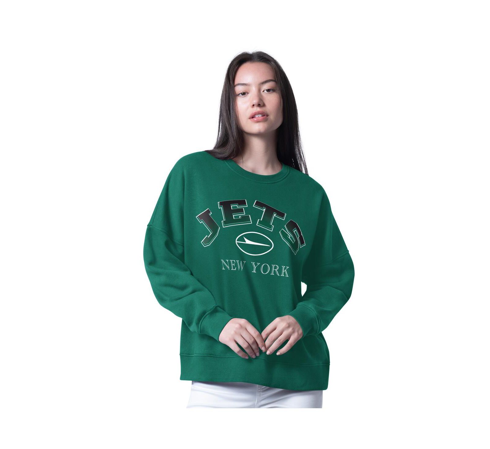 Женская безразмерная толстовка G-III 4Her by Carl Banks Green New York Jets