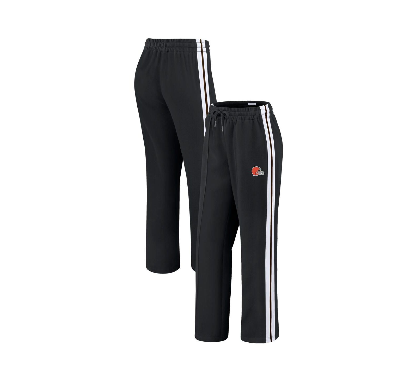WEAR by Erin Andrews Women's Black Cleveland Browns Color Block Straight Leg Pants