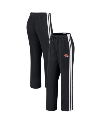 WEAR by Erin Andrews Women's Black Cleveland Browns Color Block Straight Leg Pants