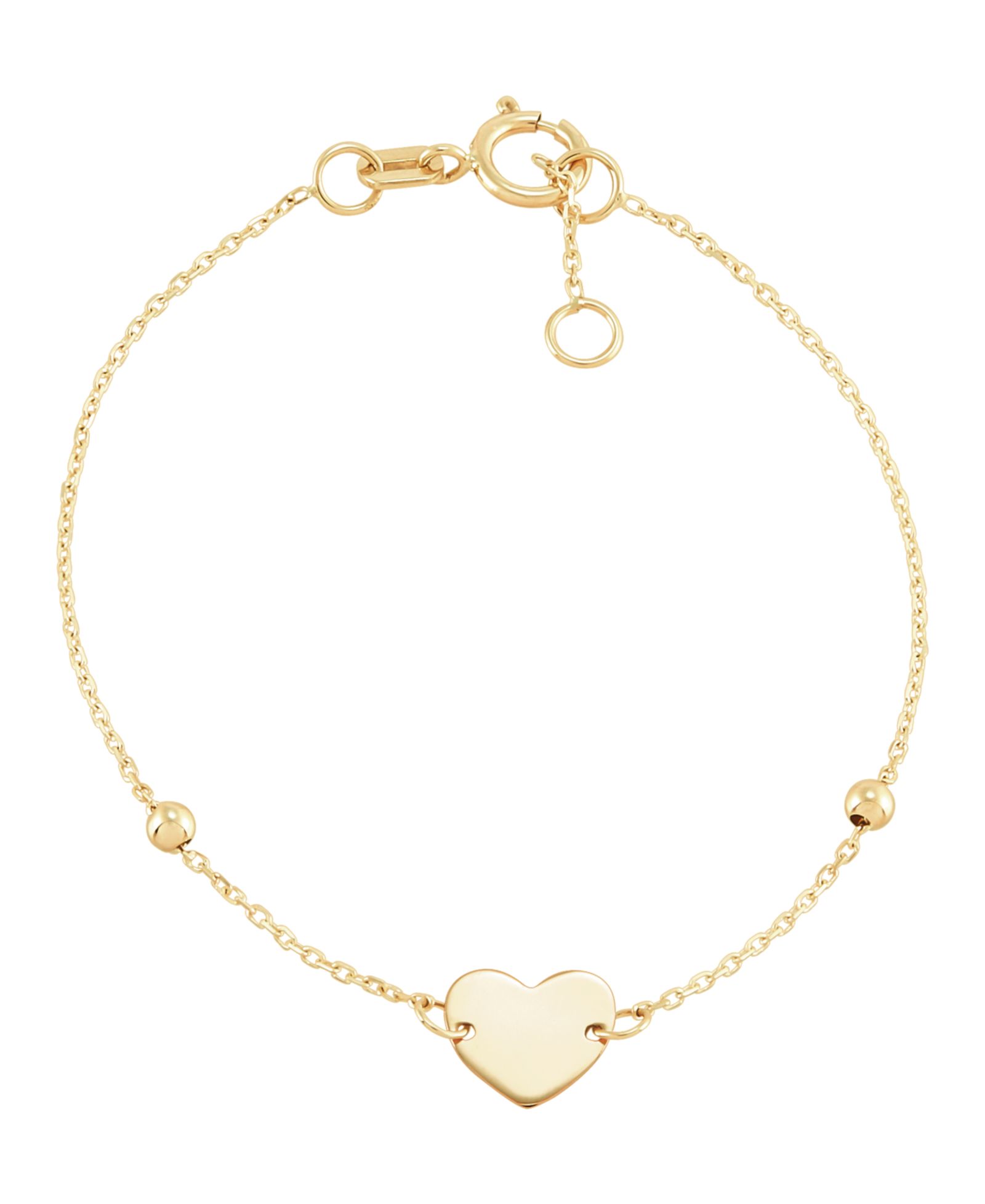 Italian Gold Heart Bracelet in 14k Yellow Gold