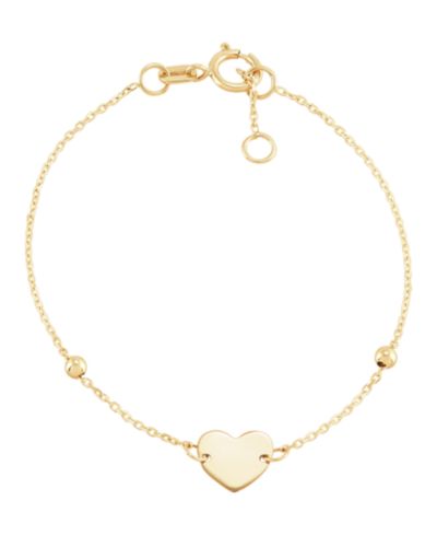 Браслет Heart из желтого золота 14k, Italian Gold