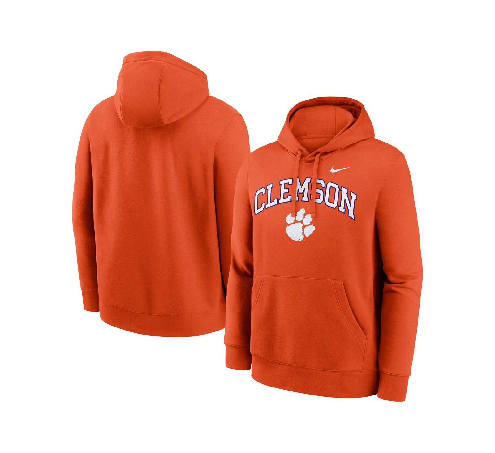 Худи Nike Men's Orange Clemson Tigers Club Fleece Arch Pullover