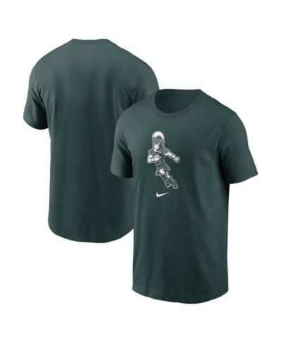 Nike Men's Green Michigan State Spartans Football Sparty Sport T-Shirt