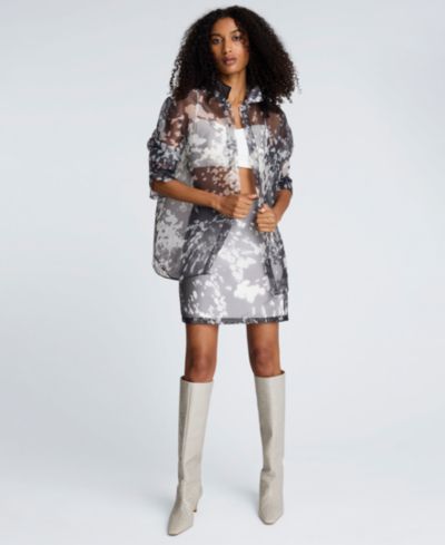 Женская мини-юбка Kenneth Cole Printed Organza