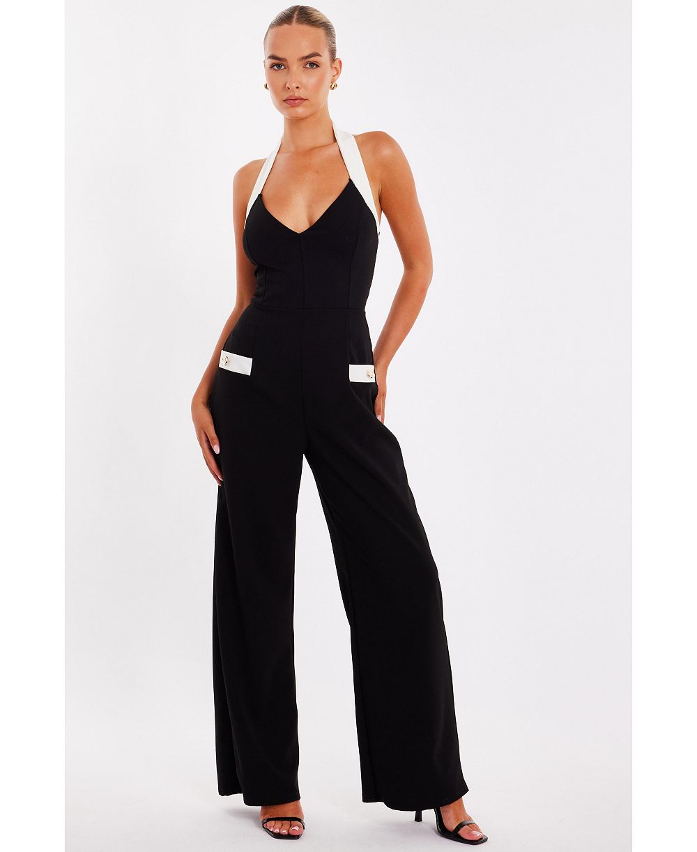 QUIZ Women's Halterneck Jumpsuit - Black