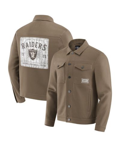 Fanatics Men's Tan Las Vegas Raiders Trucker Full-Button Jacket