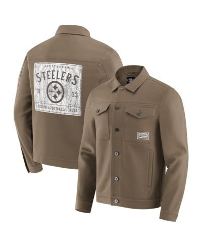 Fanatics Men's Tan Pittsburgh Steelers Trucker Full-Button Jacket