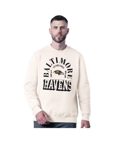 Мужской свитшот MSX by Michael Strahan White Baltimore Ravens Whiteout Tri-Blend