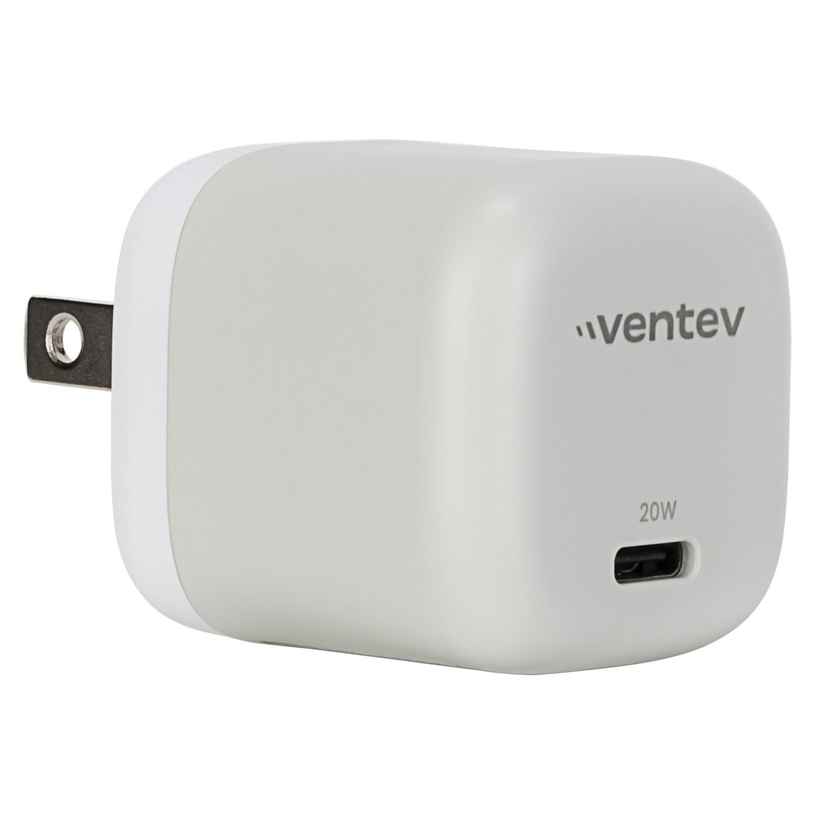 Ventev 20W Ultrafast Foldable USB-C Universal Wall Charger and USB-C to USB-C Cable for Samsung Phones & iPhone 15 and Newer